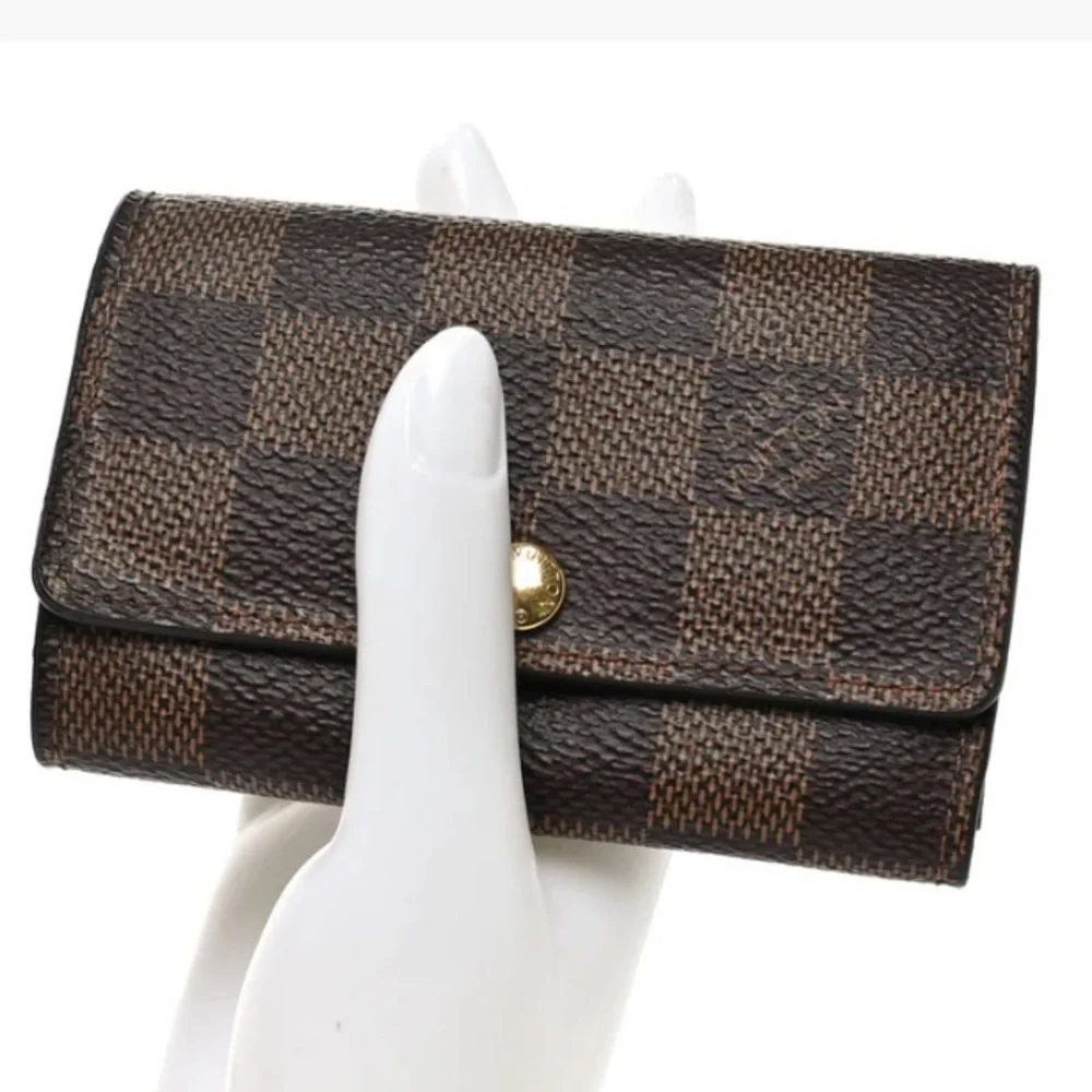 LOUIS VUITTON Damier Brown Checkered 4-Hook Key Holder Made in Paris, France